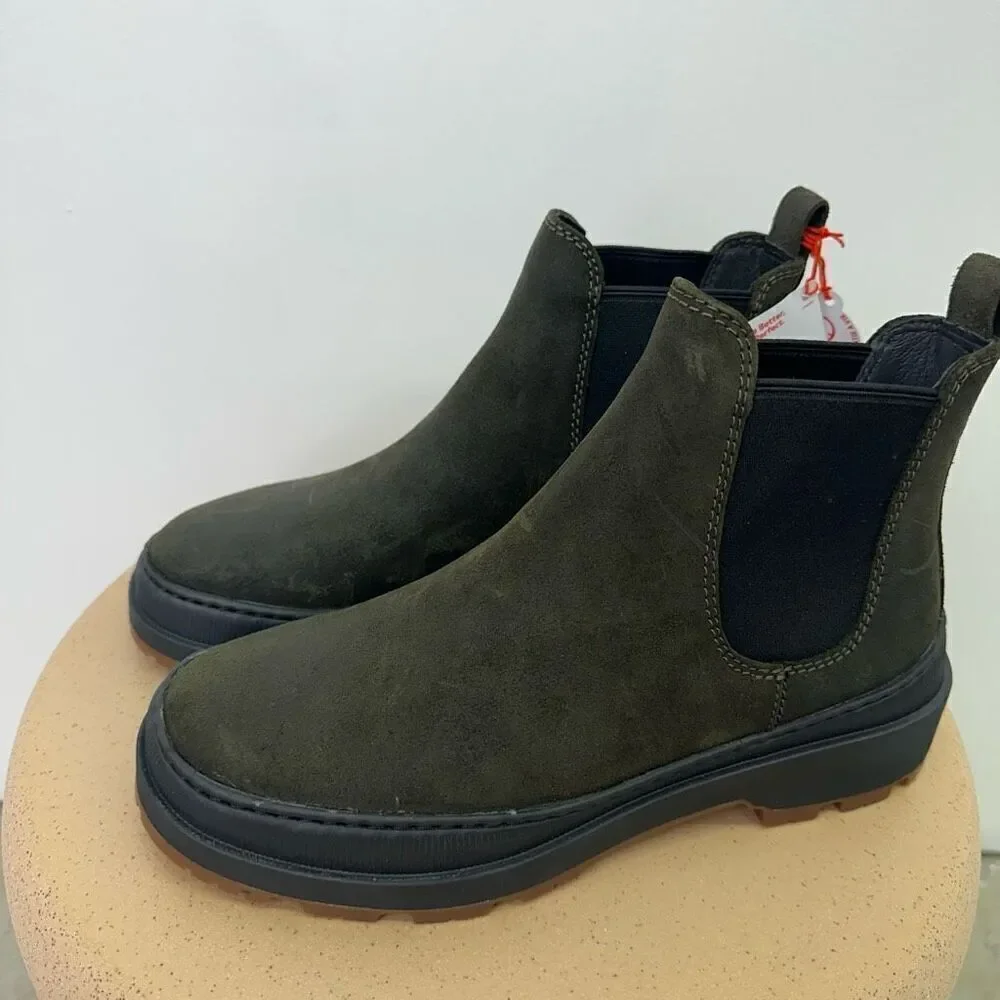 Camper Men’s Brutus Trek MICHELIN Green Gray Nubuck Leather Slip On Ankle Boots